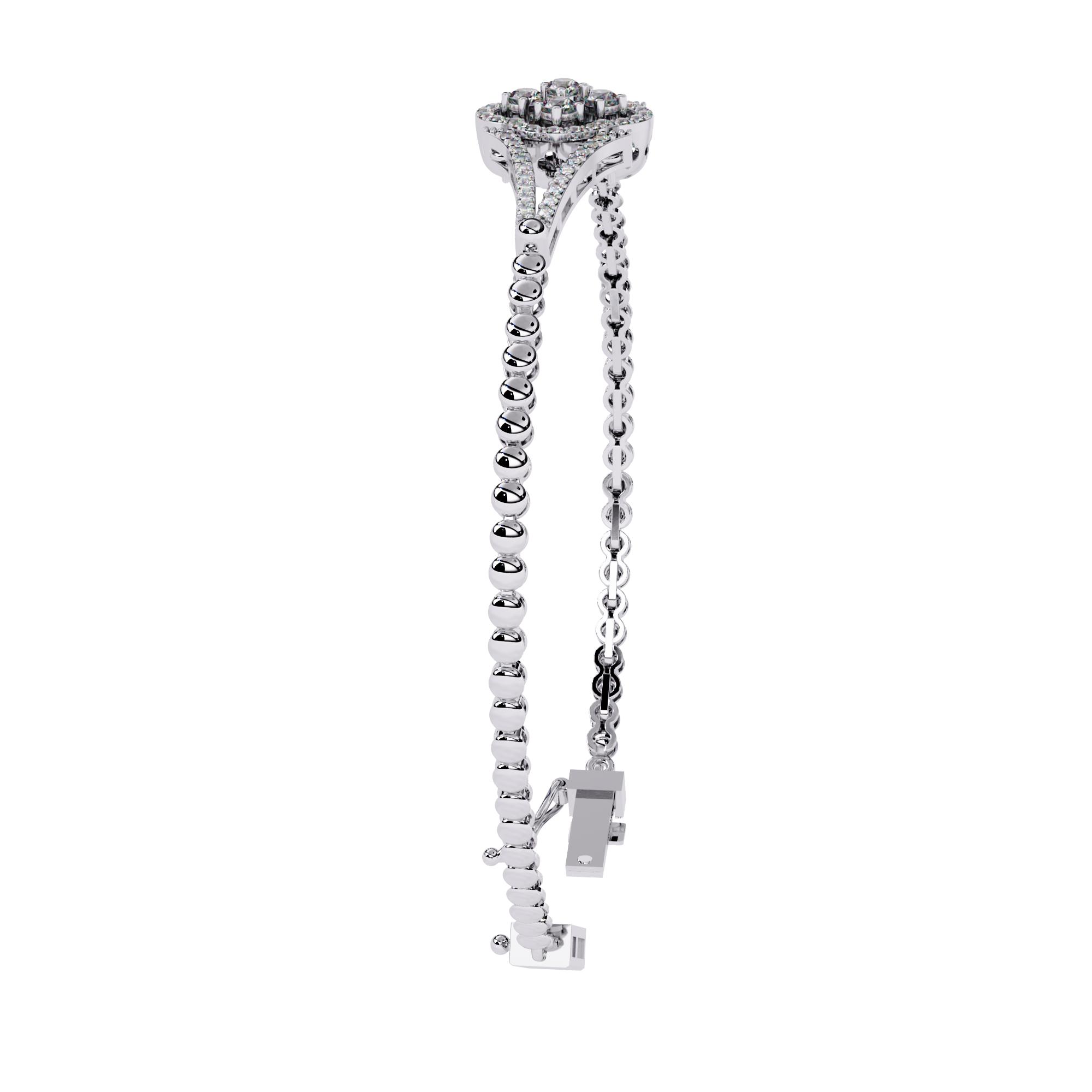 Solitairekart 0.5ct Clover Natural Diamond Bracelet-HI Color, VS-SI Clarity